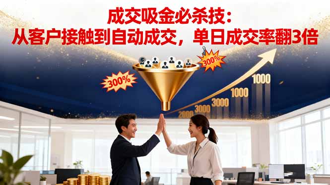 吸金成交营销必杀技:从客户接触到自动成交,单日成交率翻3倍-404软件工作室