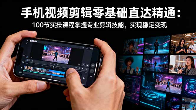 手机视频剪辑零基础直达精通:100节实操课程掌握专业剪辑技能,实现稳...-404软件工作室