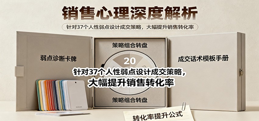 销售心理深度解析:针对37个人性弱点设计成交策略,大幅提升销售转化率!-404软件工作室