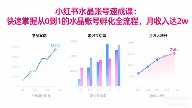 2025小红书水晶账号速成课：快速掌握从0-1水晶账号孵化全流程，月收入达2w-404软件工作室