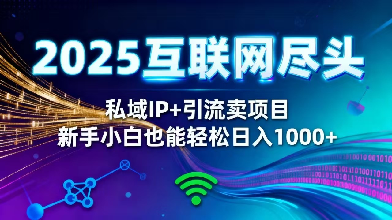 2025网创尽头王炸项目!私域 IP + 精准引流,新手小白在家躺赚日入 1000+-404软件工作室
