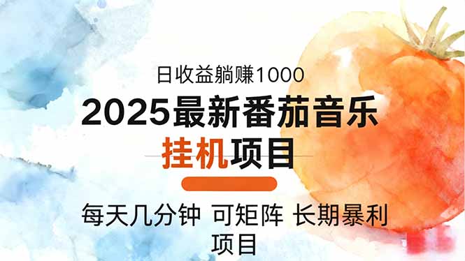 2025年最新番茄音乐人挂机项目，每天几分钟，月入1000＋，可矩阵，一台…-404软件工作室