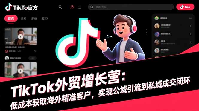 TikTok外贸增长营：低成本获取海外精准客户，实现公域引流到私域成交闭环-404软件工作室