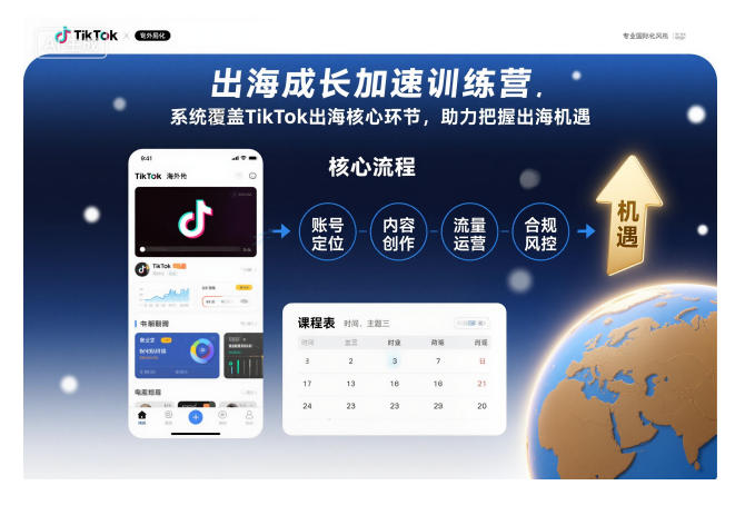 出海成长加速训练营，系统覆盖TikTok出海核心环节，助力把握出海机遇(更新)-404软件工作室