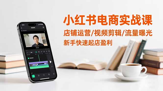 小红书电商实战课：店铺运营/视频剪辑/流量曝光，新手快速起店盈利-404软件工作室